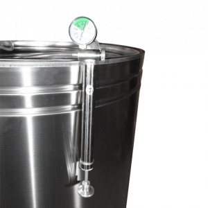 Butoi INOX 180 L cu capac flotant si canea - Img 4