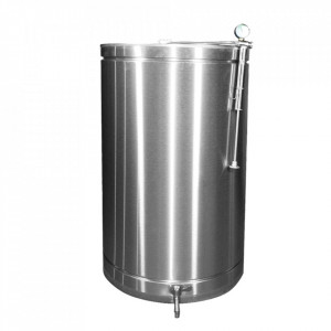 Butoi INOX 180 L cu capac flotant si canea - Img 1
