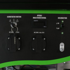 Generator de curent pe benzina Greenfield G-EC8300PEW, portabil, monofazat, 7.7 kVA, pornire electrica