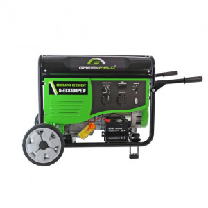 Generator de curent pe benzina Greenfield G-EC8300PEW, portabil, monofazat, 7.7 kVA, pornire electrica