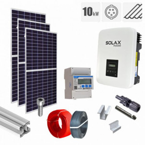 Kit fotovoltaic 10.79 kW on-grid, panouri Canadian Solar, invertor trifazat Solax, tigla metalica - Img 1