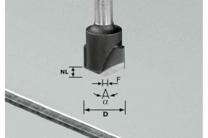 Freză de canelat in aluminiu in forma de V HW S8 D18-135°/Alu - Img 2