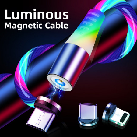 Cablu USB LED cu mufa magnetica