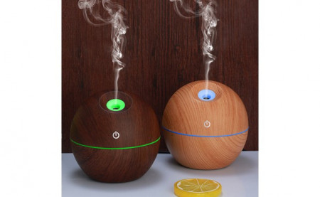 Umidificator sfera, 130ml, LED + ulei aromaterapie cadou