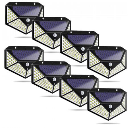 Set 8 Lampi solare 100LED, senzor de miscare
