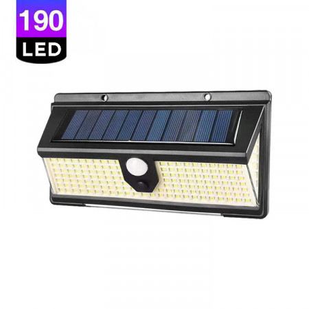 Lampa solara cu 190 LED-uri, 3 moduri de iluminare, waterproof IP65