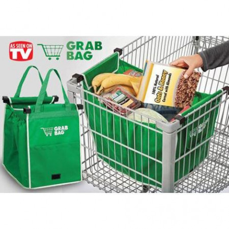 Set 2 sacose ideale si rezistente pentru cumparaturi, se pot monta la caruciorul din supermarket