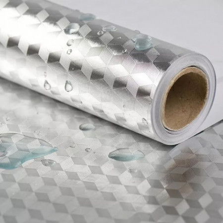 Folie de aluminiu autoadeziva pentru bucatarie 60x300 cm