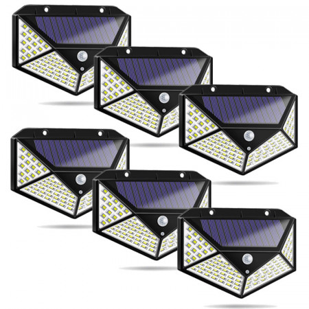 Set 6 Lampi solare 100LED, senzor de miscare
