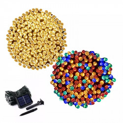 Set 2 x Instalatie solara pentru exterior cu 300 led, 33m