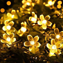 Set 3 x Instalatie sir solar, 50 LED, Tip Sakura, 6.5 metri
