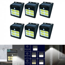 Set 6 x lampa solara 112 led, lumina rece continua si senzor de miscare