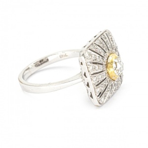 Bijuterii aur alb colectie noua diamante INEL model PATRAT - Img 2