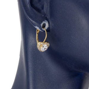 Bijuterii aur galben 14 K cercei colectie noua ITALIA model INIMA - Img 3