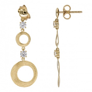 Bijuterii aur galben 14 K cercei colectie noua ITALIA model SATINAT - Img 3