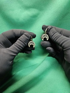 Bijuterii aur galben 14 K cercei colectie noua ITALIA model SEMILUNA