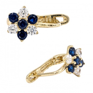 Bijuterii aur galben 14 K cercei colectie noua model FLORICICA BLUE - Img 2