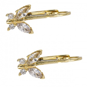 Bijuterii aur galben 14 K cercei colectie noua model FLUTURE