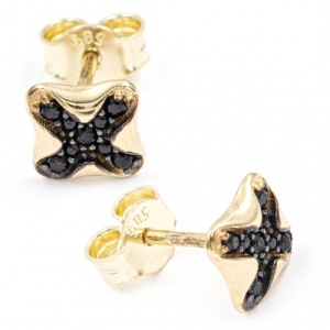 Bijuterii aur galben 14 K cercei colectie noua model GEOMETRIC - Img 2