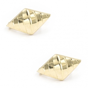 Bijuterii aur galben 14 K cercei colectie noua model ROMB - Img 1