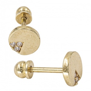 Bijuterii aur galben 14 K cercei cu filet colectie noua model GEOMETRIC - Img 2