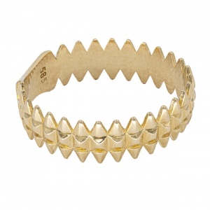 Bijuterii aur galben 14 K inel colectie noua model GEOMETRIC - Img 2