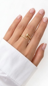 Bijuterii aur galben 14 K inel colectie noua model GEOMETRIC