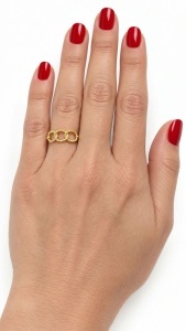 Bijuterii aur galben 14 K inel colectie noua model GEOMETRIC