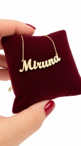 Bijuterii aur galben 14 K lant cu pandantiv colectie noua model NUME - MIRUNA - Img 3