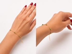 Bratara aur galben 14 K colectie ITALIA model BILUTE - GREEN