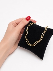 Bratara aur galben 14 K colectie ITALIA model GEOMETRIC - Img 2