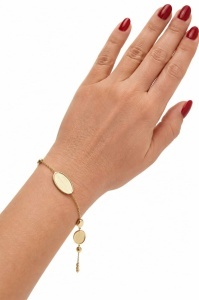 Bratara aur galben 14 K colectie ITALIA model OVAL - SATINAT