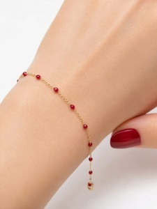 Bratara aur galben 14 K colectie ITALIA model RED - Img 2