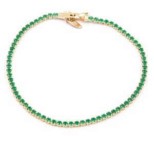 Bratara aur galben 14 K colectie ITALIA model TENIS - GREEN - Img 2
