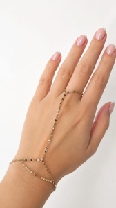 Bratara cu inel aur galben 14 K model FATETAT