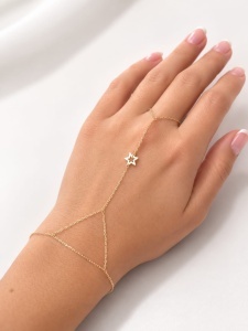 Bratara cu inel aur galben 14 K model STEA