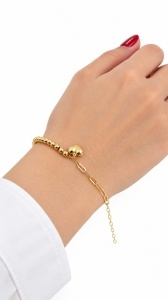 Bratara din aur galben 14 K colectie ITALIA model BILUTE SI INIMA