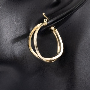 Cercei aur galben 14 K colectie ITALIA model CREOLI - Img 2