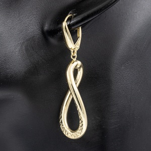 Cercei aur galben 14 K colectie ITALIA model OVAL - Img 2