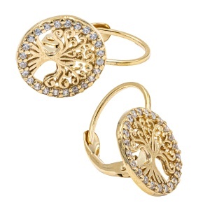 Cercei aur galben 14 K colectie ITALIA model POMUL VIETII - Img 2