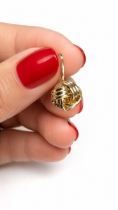 Cercei aur galben 14 K colectie ITALIA model TURBAN - Img 2