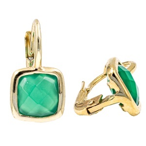 Cercei aur galben 14 K colectie noua ITALIA model PATRAT - Img 2