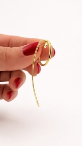 Cercei aur galben 14 K colectie noua model ROTUND - Img 2
