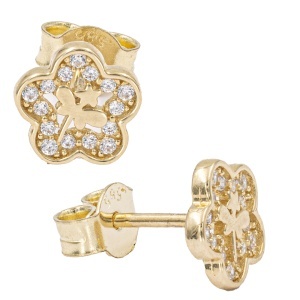 Cercei aur galben 14 K model FLOARE - Img 2
