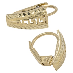 Cercei aur galben 14 K model GEOMETRIC - Img 2