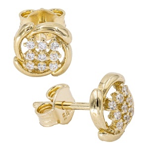 Cercei aur galben 14 K model GEOMETRIC - Img 2