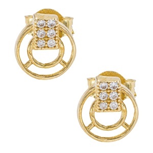 Cercei aur galben 14 K model GEOMETRIC
