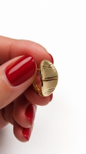 Cercei aur galben 14 K model OVAL - Img 2