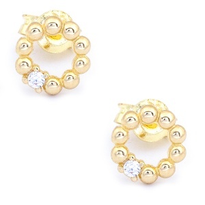 Cercei aur galben 14 K model ROTUND
