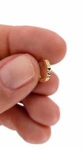 Cercei copii nou nascuti aur galben 14 K model TORTITA - FATETATA - Img 2